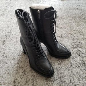 Aquatalia Isabele Lace-Up Leather Boots-Weatherproof